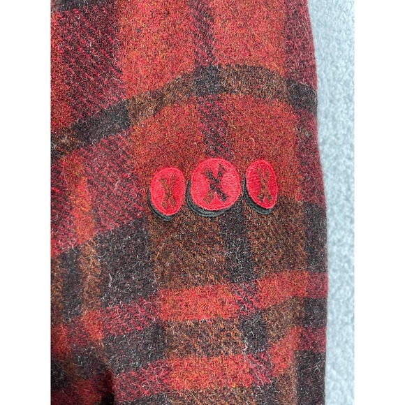Vintage XXX Snowboard Wax Mens Size XL Red Plaid Wool Blend Full Zip Jacket Rare - Picture 12 of 13